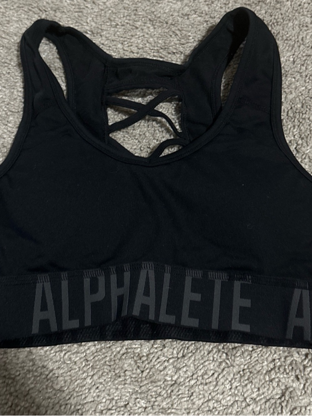 Alphalete Black Crisscross Back Sports Bra